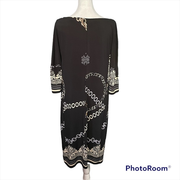 Evan Piccone Black Chain Design Dress Size 12 - Picture 4 of 8